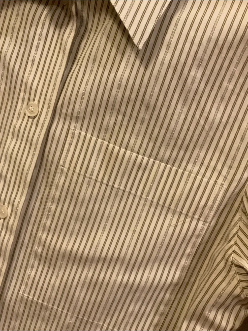 Lafayette 148 New York Shimmer Stripe Button Down - XS - Picture 3 of 8